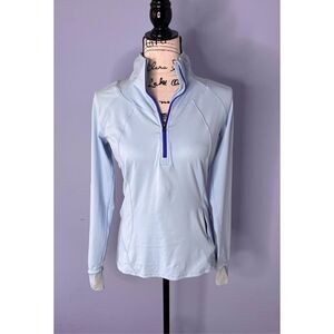 Lululemon Light Blue 1/2 Zip Long Sleeve Athletic Top Size 6 Excellent Condition